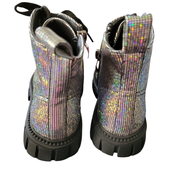 NIB Nova Kids Mini Disco Ball Size 12 Lace Up Boots Combat,Disco,box Has Damage - Picture 7 of 16